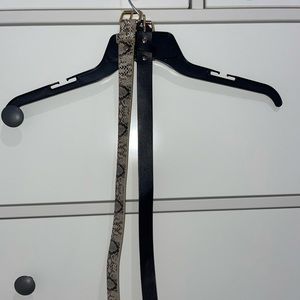 2 BELTS: BLACK AND SNAKESKIN ONES